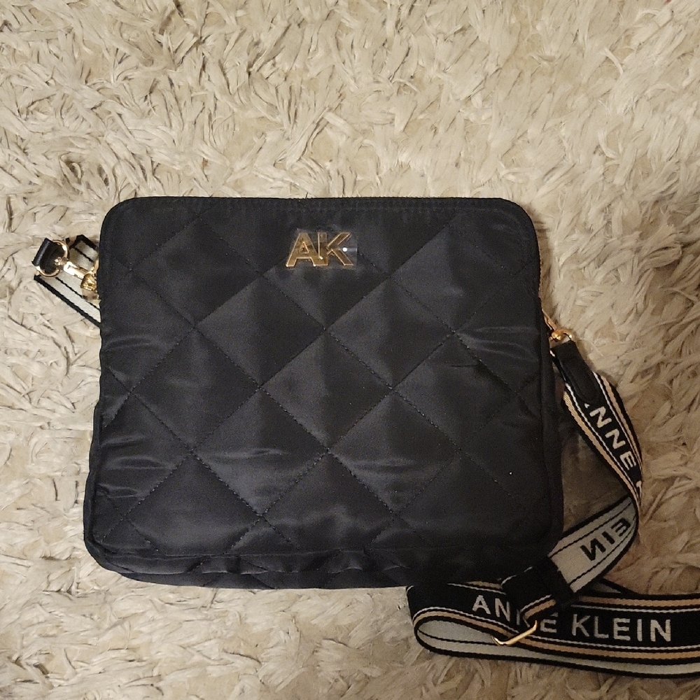 Anne Klein Quilted Black Crossbody Bag